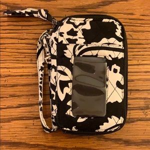 Black and white wristlet